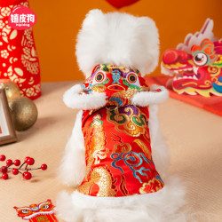 嬉皮狗 ——秋冬季狗狗泰迪新年虎头连帽棉衣唐装猫咪宠物狗衣服2582