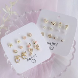 合金陶瓷耳饰 陶瓷耳钉 锌合金 925针耳环