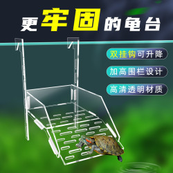 乌龟晒台龟缸晒背爬坡养龟高水位爬台挂钩透明亚克力鱼之舞晒台