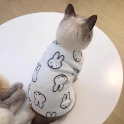 猫咪衣服秋冬款防掉毛加绒英短蓝猫布偶猫可爱狗狗小型犬宠物绒衣