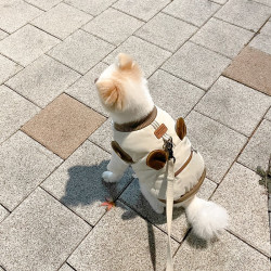 嬉皮狗 [达人]狗狗猫咪衣服立体休闲牵引可爱棉衣宠物衣服两脚秋冬款8799