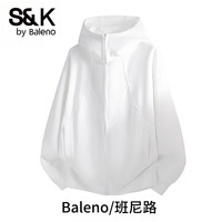 班尼路 S&K不规则拼接拉链外套秋季款连帽慵懒风设计感开衫卫衣男