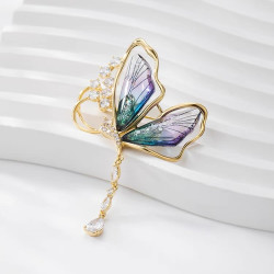 合金合成锆石胸针 新款轻奢饰品高端胸花高级感大气高档胸针百搭