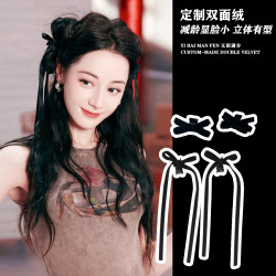 义佰满分2个黑色蝴蝶结小抓夹百搭减龄显脸小发卡