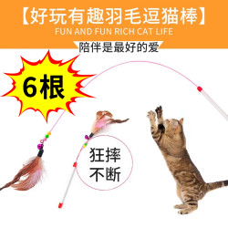 哈奇米 宠物解闷猫玩具逗猫棒钢丝彩色羽毛带铃铛