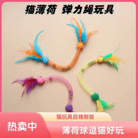 弹力网自嗨玩具猫薄荷球啃咬逗猫玩具自嗨羽毛幼猫自嗨宠物玩具