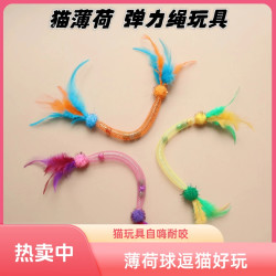 弹力网自嗨玩具猫薄荷球啃咬逗猫玩具自嗨羽毛幼猫自嗨宠物玩具