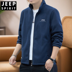 JEEP SPIRIT JEEP吉普2026春秋季新款男士抓绒衣宽松卫衣户外开衫立领休闲百搭