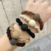 秋冬新款奶茶色简约磨砂球粗皮筋女扎马尾成人si高弹性头绳扎头发
