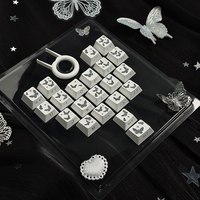 狼蛛 爱心蝴蝶透光侧刻键帽 键盘DIY 机械键盘磁轴键盘