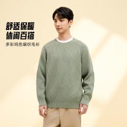 安踏 生活系列男子经典简约毛衣春秋雅丹风亲肤舒适保暖休闲打底上衣男