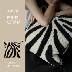 赛波斯 二合一抱枕盖毯极简空调毯午睡办公室枕头被汽车载沙发靠枕