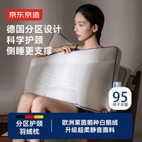 京东京造 德国分区羽绒枕95白鹅绒枕 进口抗菌枕芯护颈支撑颈椎