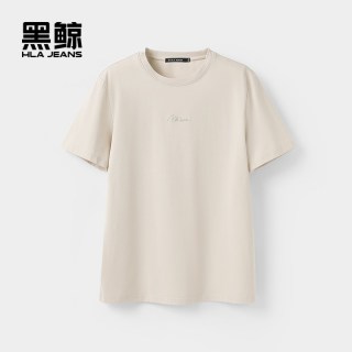 海澜之家 旗下黑鲸基础款短袖T恤男夏季舒适圆领短t男