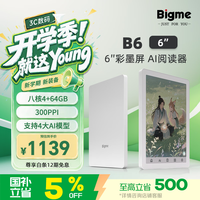 BIGME 轻薄便携 电子书阅读器 B6|4+64GB|白色|彩色墨水屏