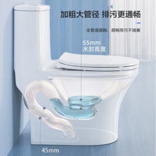 箭牌 卫浴大冲力喷射虹吸式防臭节水马桶家用缓降盖板连体抽水坐便器 强劲漩冲/超洁釉面12649 400mm