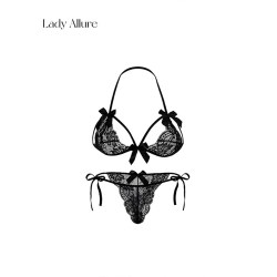 LADYALLURE 情绪感蕾丝蝴蝶结 女士文胸套装