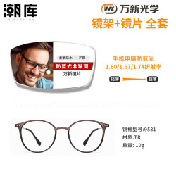 万新 1.67MR-7防蓝光近视镜片（哈气防伪）+时尚商务镜架多款可选