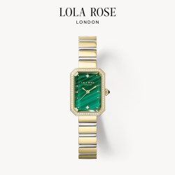 LOLA ROSE 方糖小绿表闪耀款绿色手表女款轻奢生日礼物