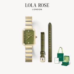LOLA ROSE 方糖小绿表女士手表女款石英表轻奢小众