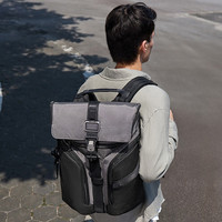 TUMI Logistics 翻盖双肩包 炭黑色 大容量