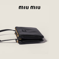 MIU MIU 缪缪 女士牛皮革迷你斜挎手提包 黑色