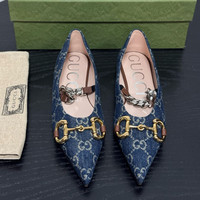 Dior 未使用 DIOR/迪奥 Gucci马衔扣牛仔单鞋 37.5码偏小