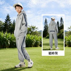 匡威 童装男童套装2026秋季款女童外套长裤两件套透气舒适学院风
