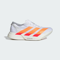 adidas ADIZERO ADIOS PRO 4超轻马拉松专业竞速碳柱跑鞋阿迪达斯 白色/亮橙黄/亮红色