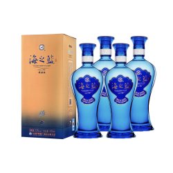 洋河 海之蓝 52度 绵柔型浓香型白酒 480ml*4瓶