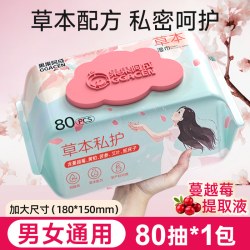 果果阿成 私护湿巾可擦私处男女通用湿厕纸女士专用清洁杀菌女性卫生湿纸巾