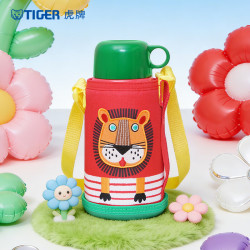 TIGER 虎牌 小狮子儿童保温杯学生吸管水杯一杯双盖