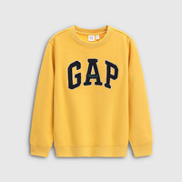Gap 撞色Logo抓绒圆领卫衣 黄色