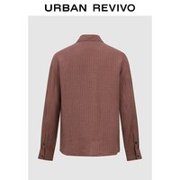 URBAN REVIVO UML260107 亚麻翻领格纹衬衫