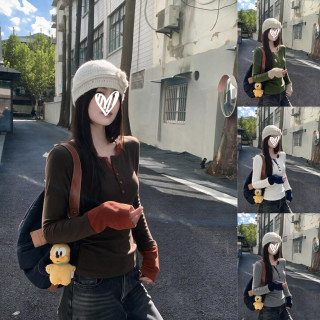 2026早秋新款韩系撞色高级假两件修身显瘦百搭辣妹长袖T恤女1495