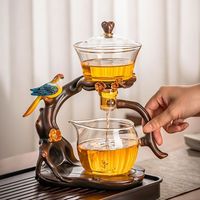 泥徒 玻璃自动茶具套装家用全套懒人泡茶神器办公室高档磁吸泡茶壶茶杯