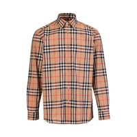 BURBERRY 长袖衬衫格纹棉质翻领上衣男女百搭衬衣
