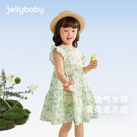 jellybaby 女童连衣裙夏季飞袖女宝宝夏裙子 JQG42832