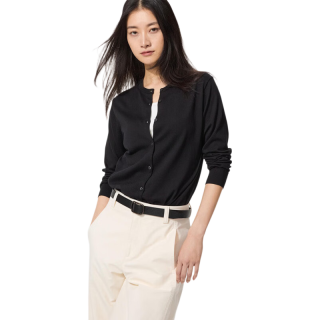 优衣库 482977 棉莫代尔混纺 黑色 XS 女士针织开衫
