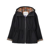 BURBERRY 自营Burberry博柏利 女士内衬格纹抽绳连帽长袖夹克外套