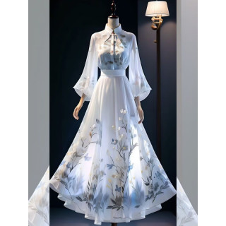 夏典素订女王 新中式国风改良半身裙女秋季 汉服衬衫+马面裙 S