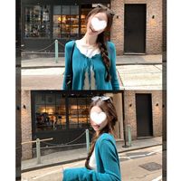 韩系显瘦系带镂空针织开衫女2026早秋新款设计感百搭宽松长袖上衣