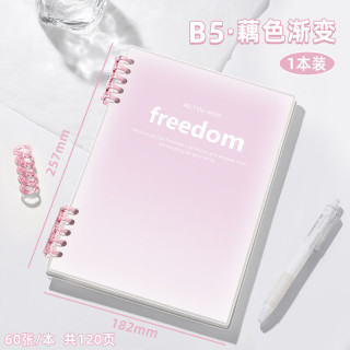 慢作 活页本可拆卸笔记本本子简约大学生初高中生记事纸线圈本考研活页扣环 B5加厚60张