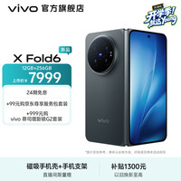 vivo X Fold6  原子工作台 蔡司2亿超级主摄 等效7000mAh蓝海电池 AI折叠屏手机 极夜 12GB+256GB