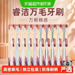 睿洁 万毛牙刷万根棉感10支