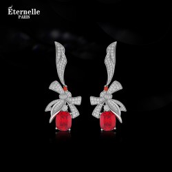 Eternelle 法国永恒 圣诞蝴蝶结耳环 圣诞红 e00633