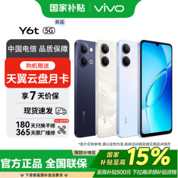 vivo Y6t 8GB+128GB 霞光蓝 6500mAh耐用大电池 全局无频闪护眼屏 AI手机