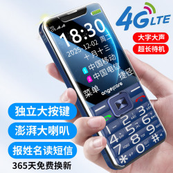 守护宝 全网通4G老人手机 超长待机 2.4"大屏大字大声大按键老年机 学生备用功能机 蓝色 4G全网通