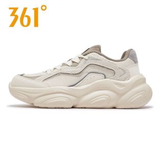 百亿补贴：361° 女鞋运动鞋春秋舒适老爹鞋轻便百搭休闲鞋女 莲子白/页岩灰 39