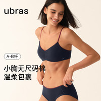 Ubras 无尺码棉感花边低领文胸 深海蓝色 均码